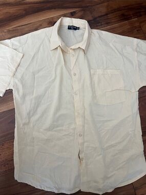 Short Sleeve Button-Up Shirt - Cream